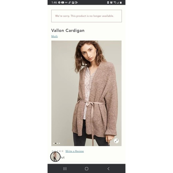 Anthropologie Moth Vallon Ribbon Tie Cardigan Sweater Wool Blend Size Small - Picture 3 of 12